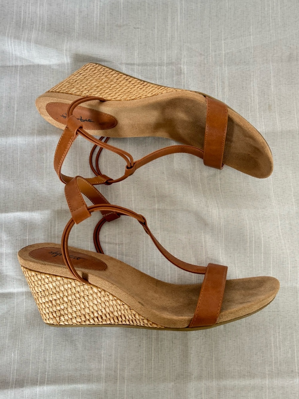 Style & Co. Brown Wedge Sandals with Ankle Wrap Size 8.5